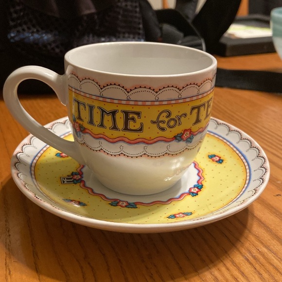 Mary Engelbreit Tea Cup & Saucer Time for Tea - Andrews McMeel Publishing - Picture 2 of 8